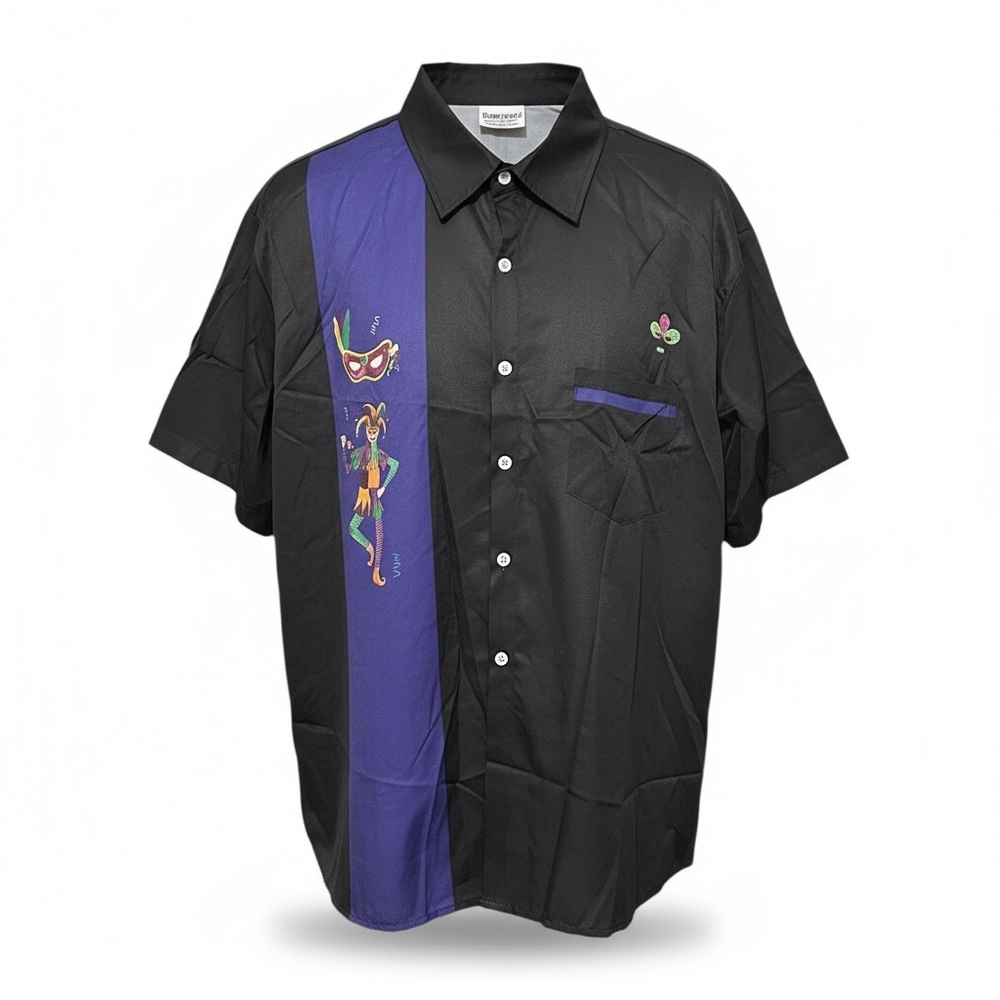 Festive Black and Purple Men's Shirt - Picture 6 of 16